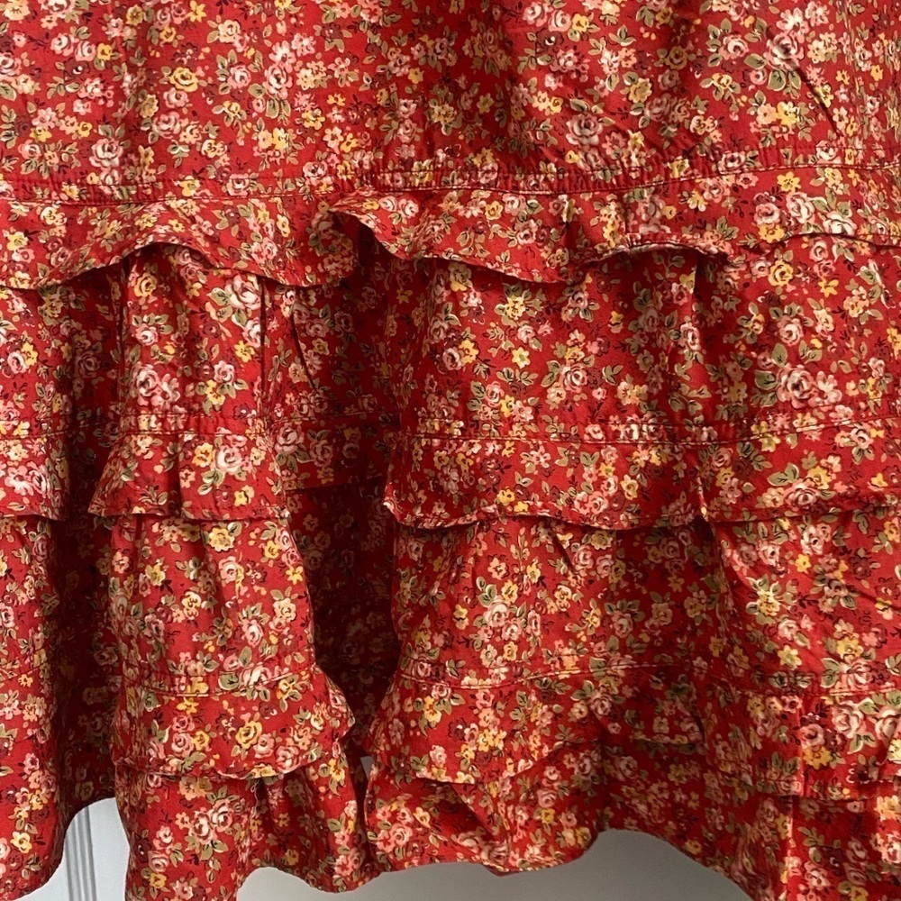 PoloJean Ralph Lauren Black Label Floral Straps Cotton Maxi Tiered Dress, Sz: XL - Picture 5 of 11